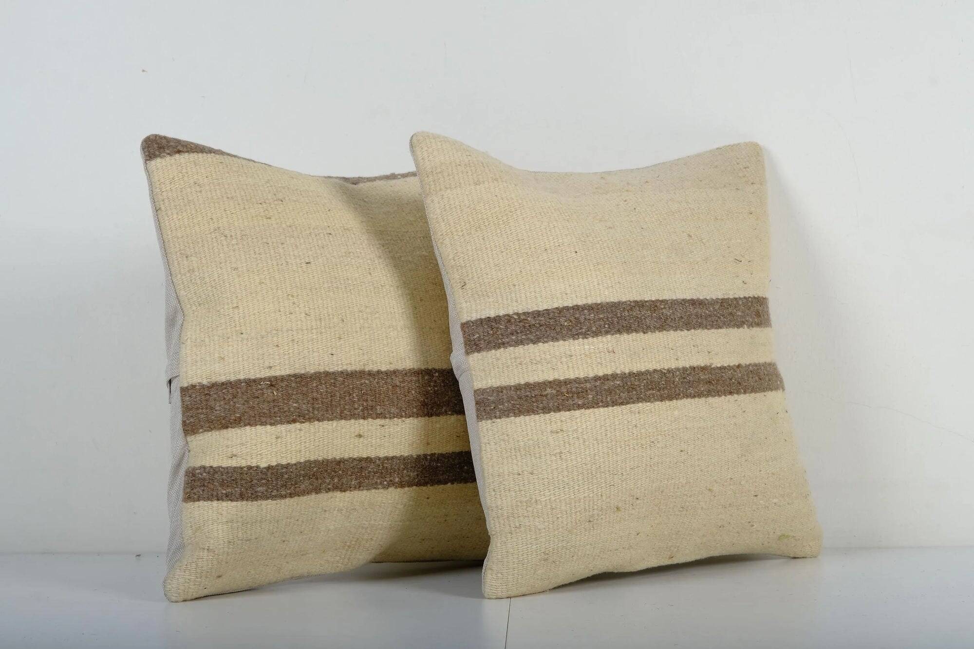 Set of 2 vintage kilim cushion covers 41x41 cm