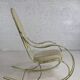 60s rocking chair in brass and ecru faux leather
