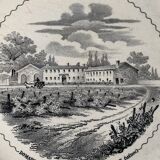 6 old dessert plates Old and Johnston Bordeaux 19th century Médoc and its castles