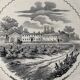 6 assiettes à dessert anciennes Vieillard et Johnston Bordeaux XIXème siècle Médoc et ses châteaux