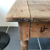 Rustic farm coffee table turned feet with 1 1930 drawer