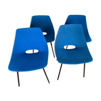 Lot 4 chairs Tonneau Pierre Guariche for Steiner