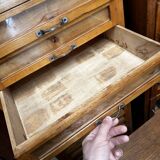 Vintage italian beech haberdashery shop cabinet, 1950s