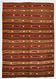 5x7 Soft Brown & Red Mid Century Moderin Turkish Kilim Rug, 153x220