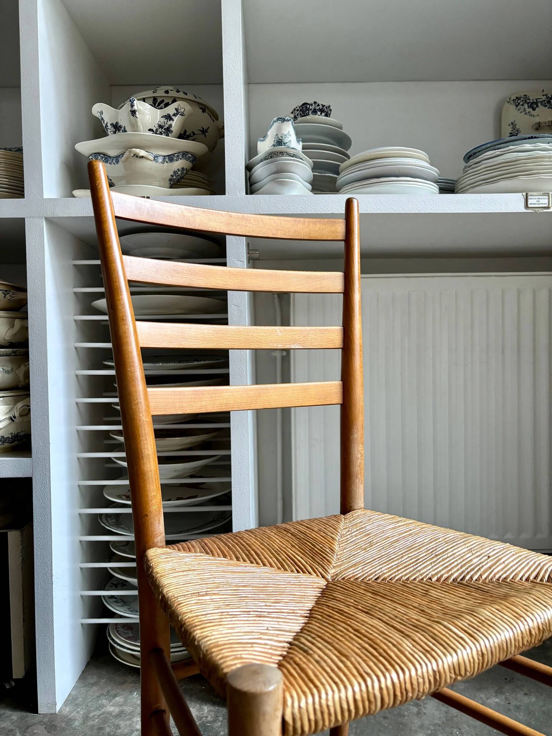 Light wood and straw chair