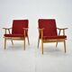 1960s pair of Ton/Thonet beech armchairs, Czechoslovakia