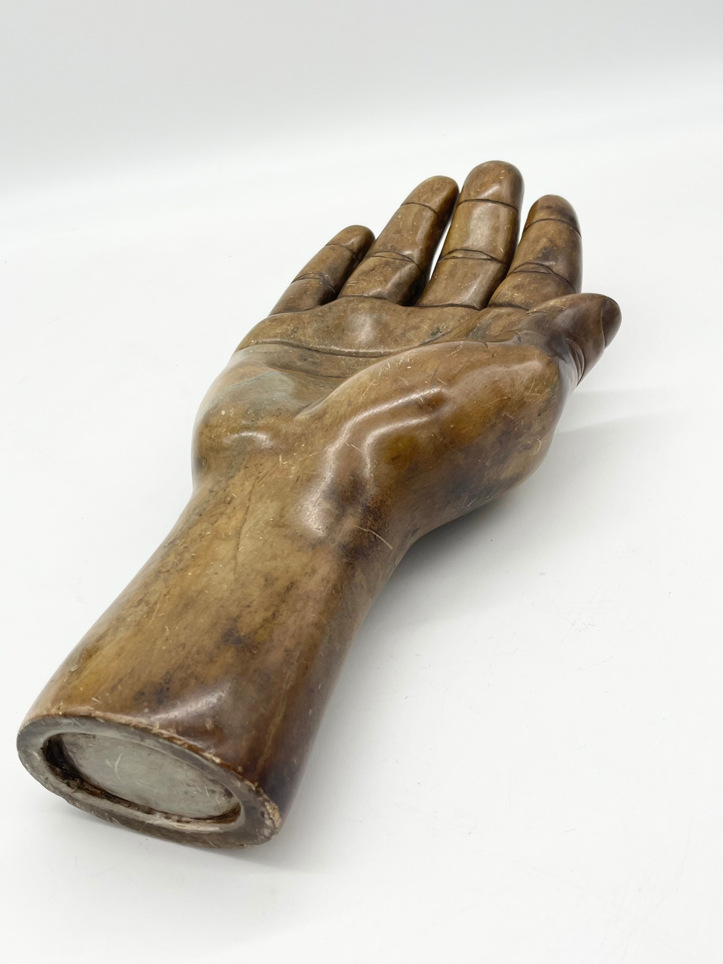 Large sculpture hand / empty pocket plaster 1960 jean Jacques Goma Vibreville