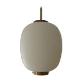 Satinated opaline glass/brass Kina hanging lamp, Bent Karlby, Lyfa
