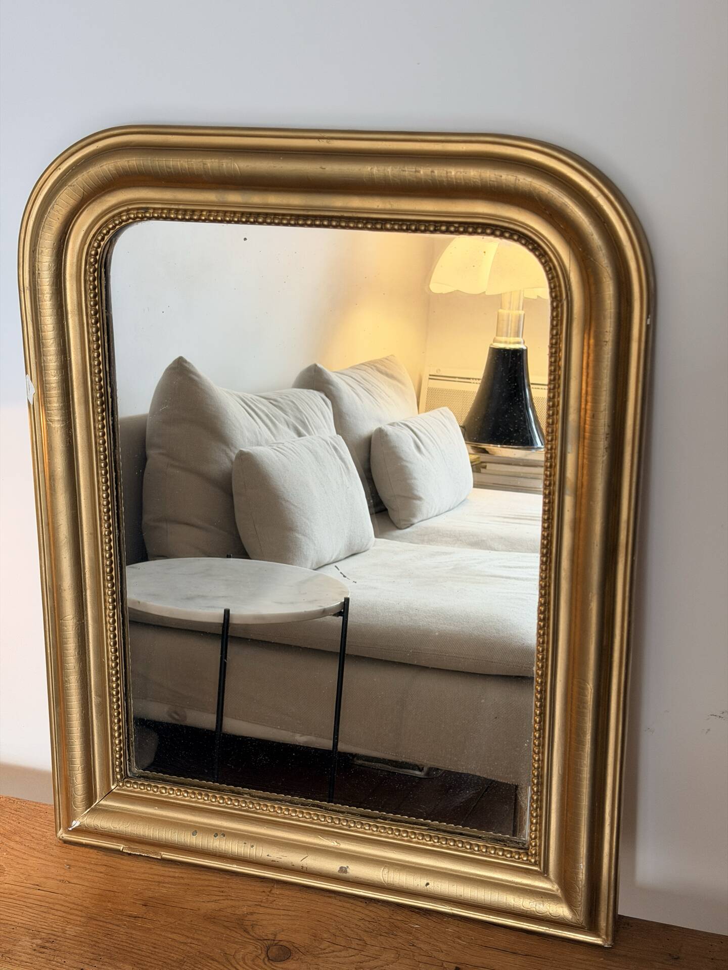 Small Louis-Philippe gilded mirror with mercury glass 48x60cm