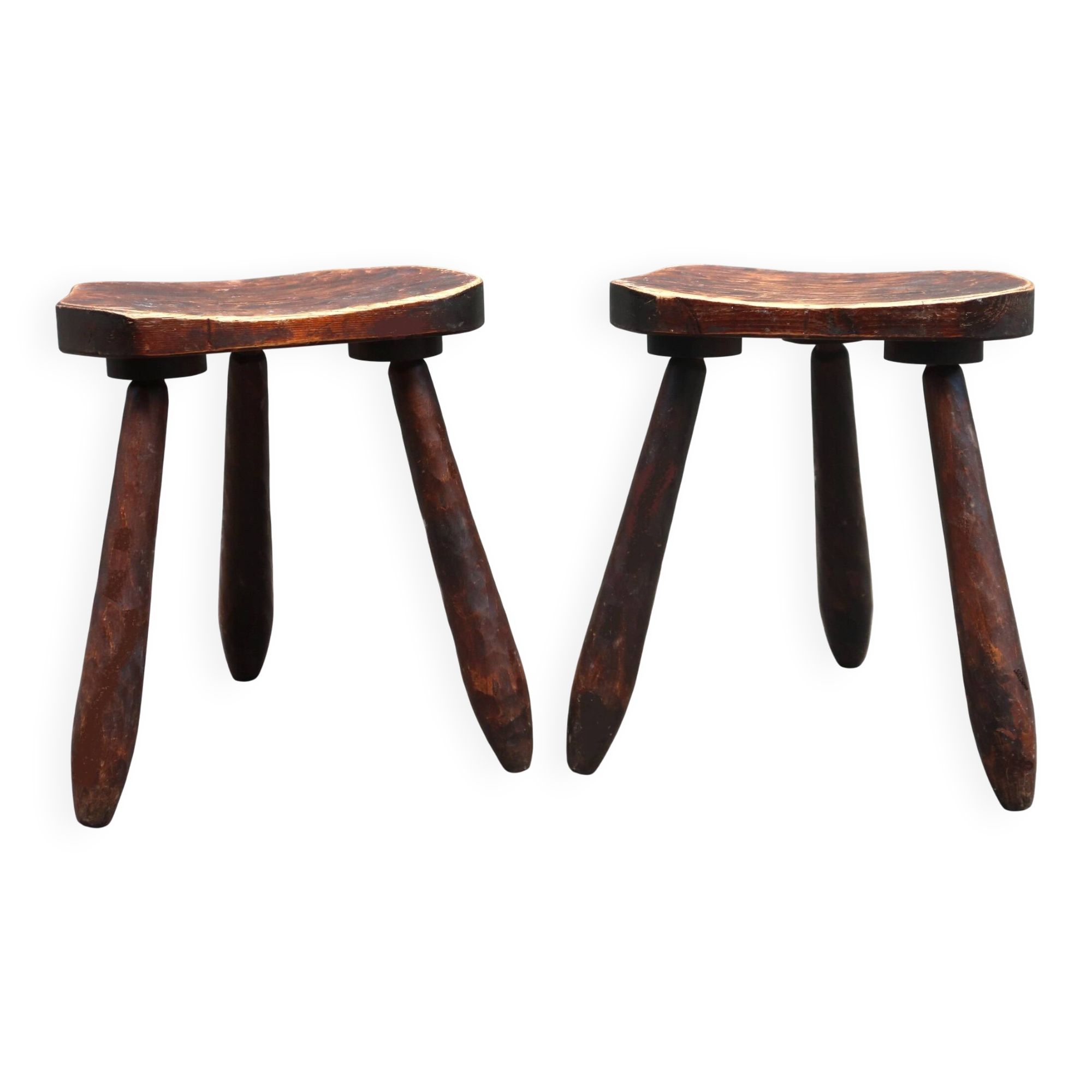 Pair of vintage brutalist stools