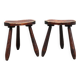 Pair of vintage brutalist stools