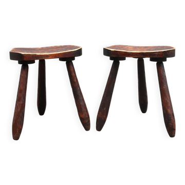 Pair of vintage brutalist stools