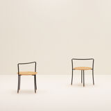Ensemble de 2 tables d’appoint à poignée, années 80.