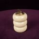 Tommaso Barbi Cream Speckled Ceramic and Brass Table Lighter 1970