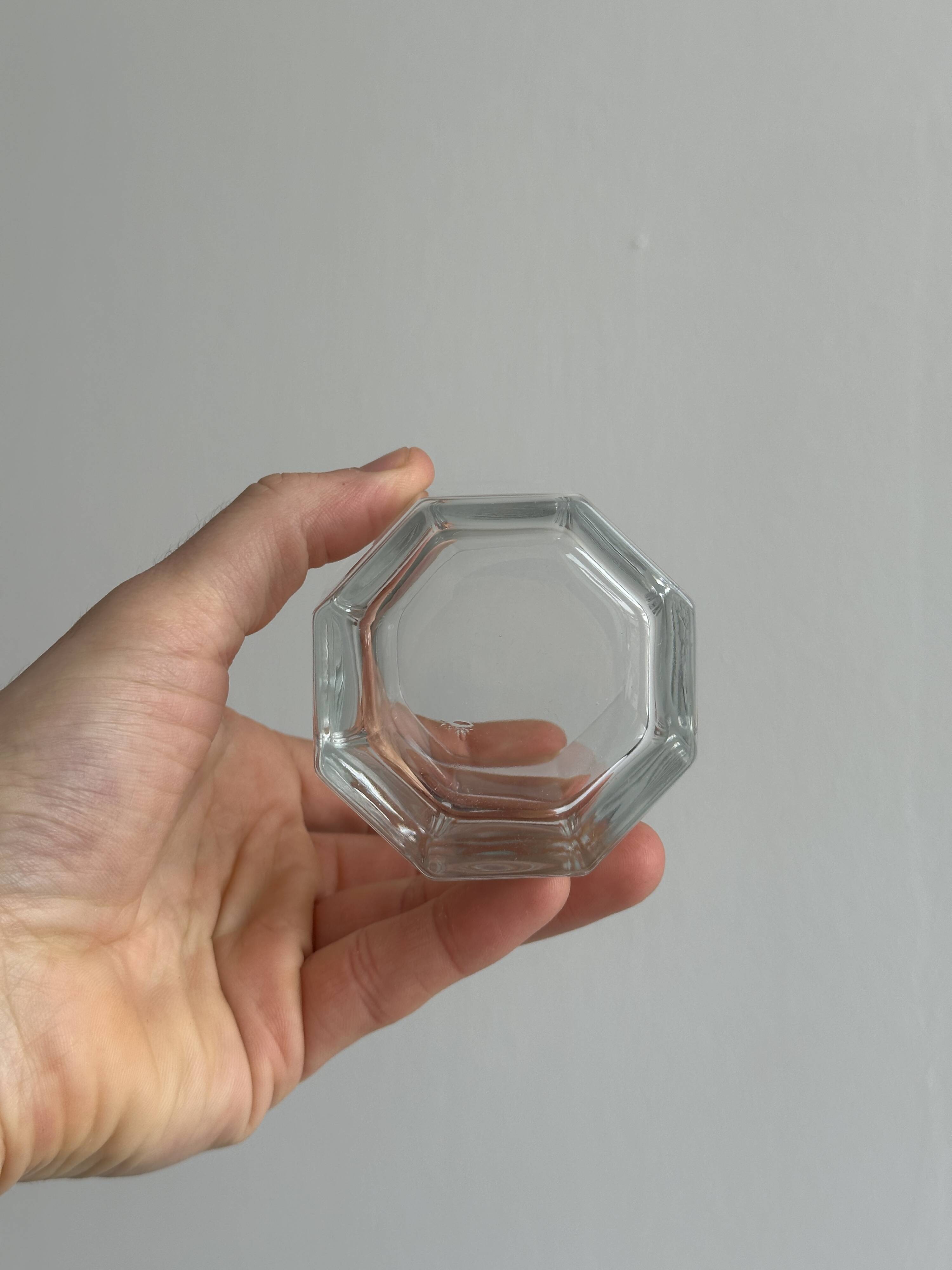 Set of 6 thick octagonal water glasses