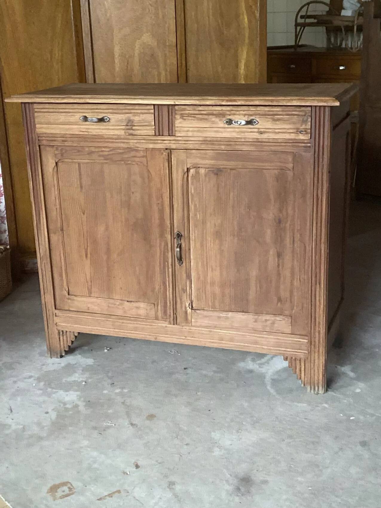 Antique sideboard in waxed pine, country house style