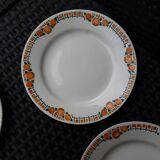 4 vintage flat plates, 22 cm, from St Amand Ceranor, Cotentin pattern