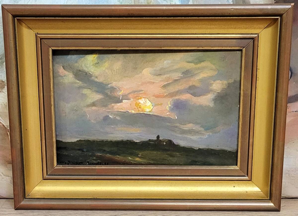 Louis Bissinger: Oil on Panel View of Monestel dated 1963