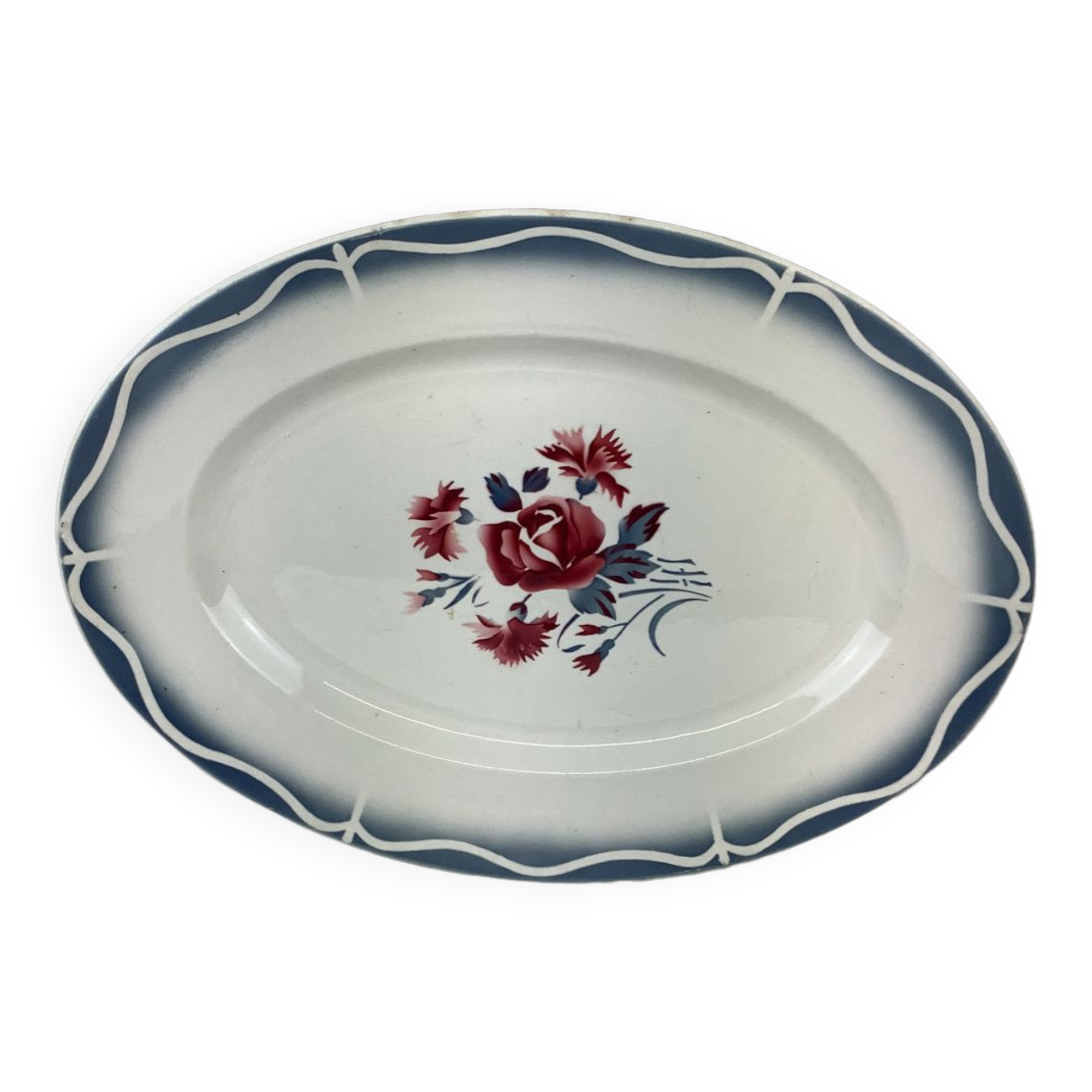 Old artisanal dish made in France Digoin Sarreguemines