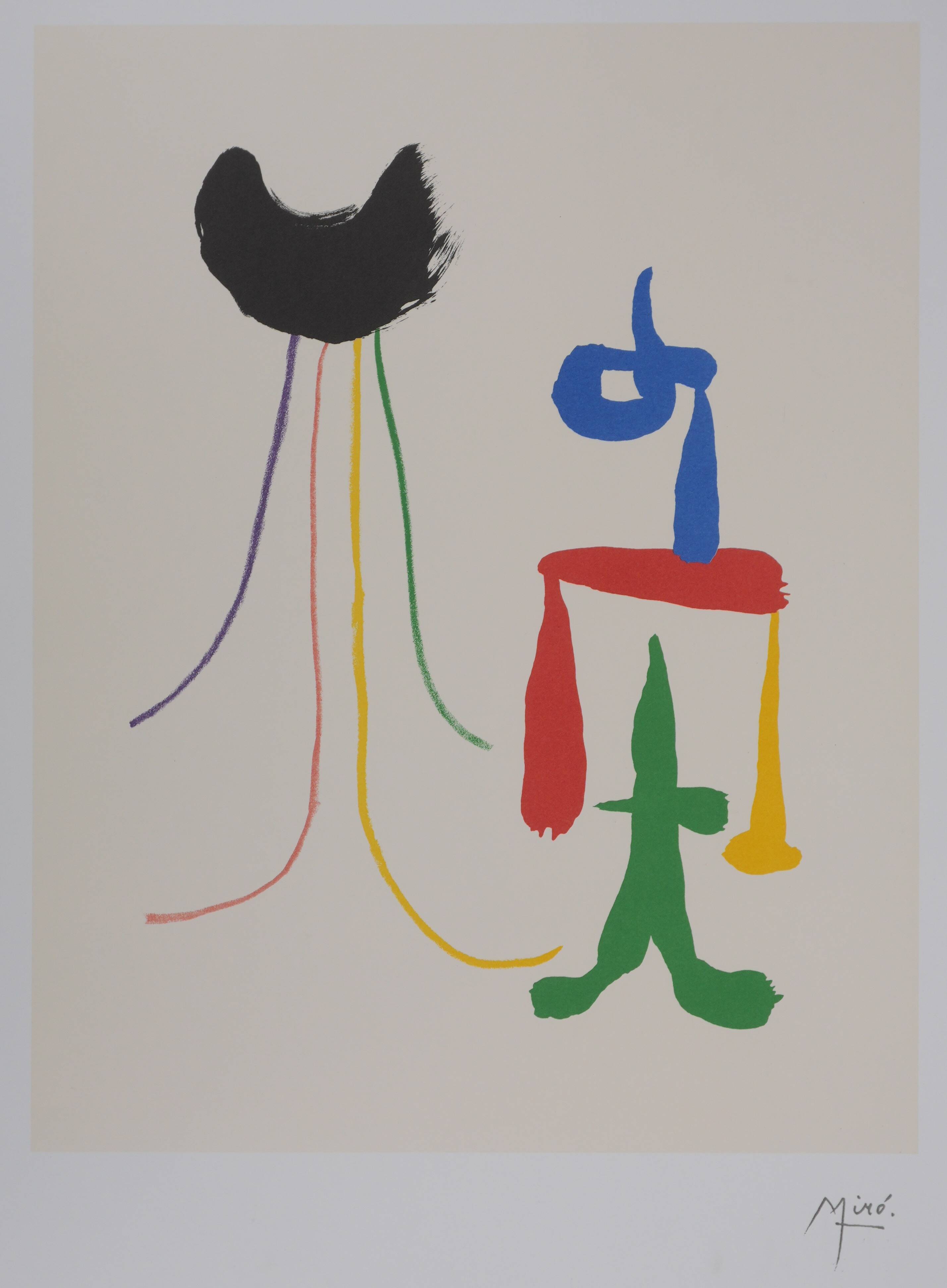 Joan Miró: Surrealist Couple, signed lithograph