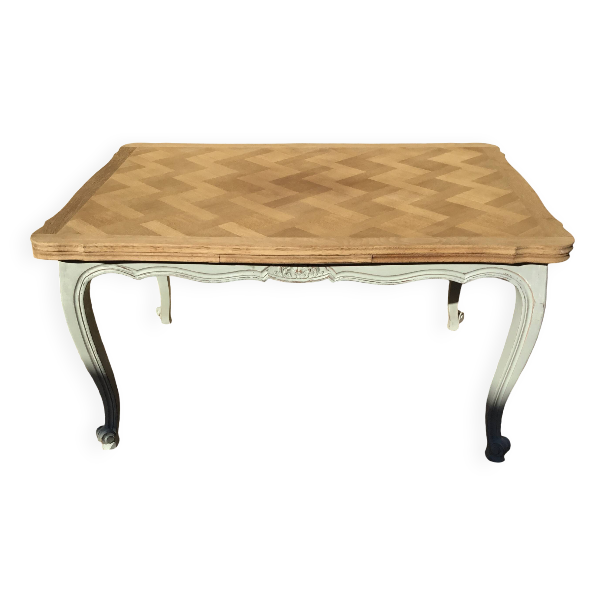 Louis XV style table in oak with natural wood top