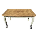 Louis XV style table in oak with natural wood top