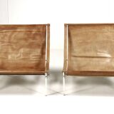 2 leather armchair-sofa Stig Poulsson Bekem. design 70s Denmark