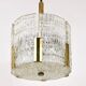 Kalmar Suspension Tambour Drum, Brass, Frosted Textured Glass, Austria, 1960s