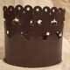 Vintage Magazine Rack Holder Waste Basket Cut Work Brown Leather Oval Shape