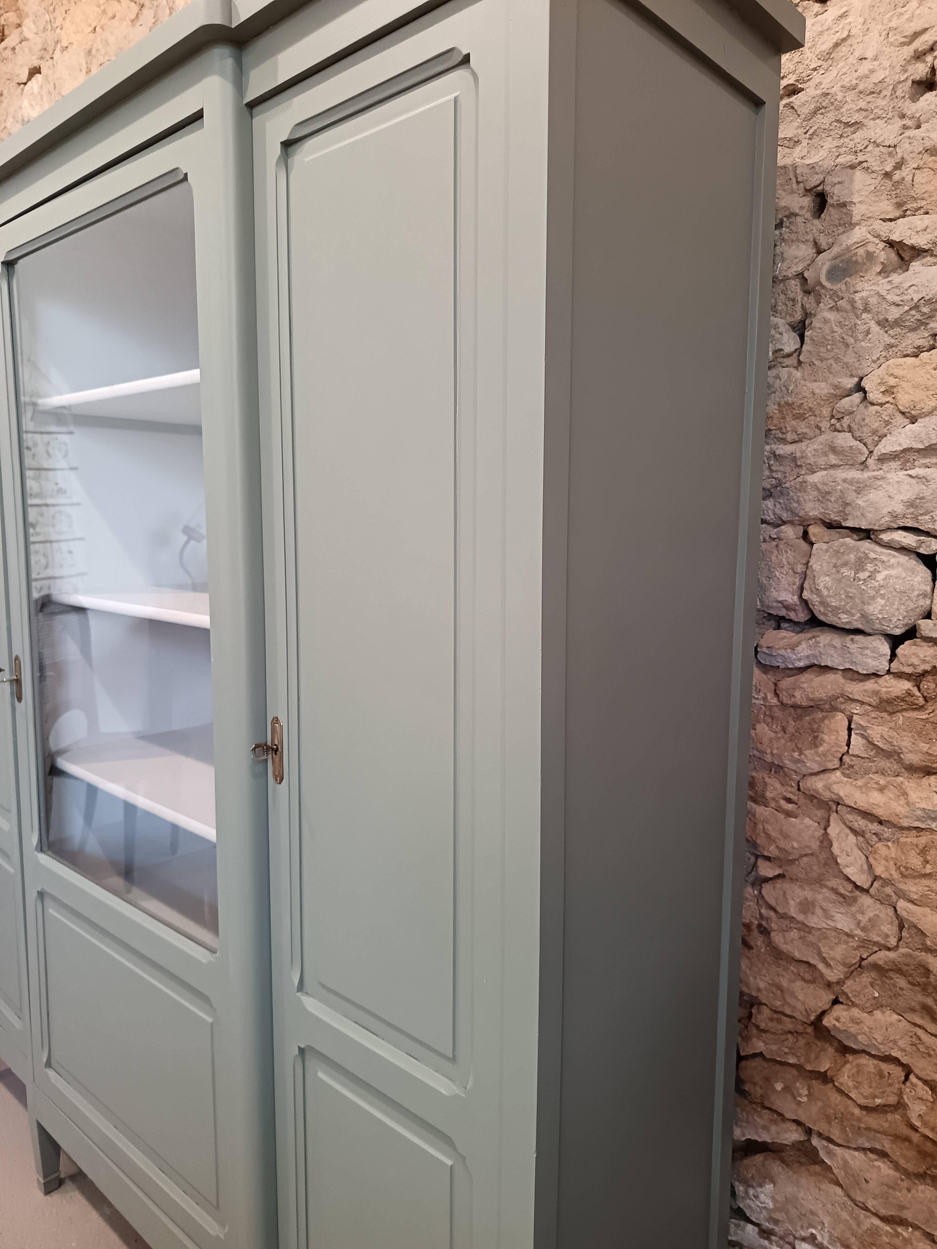 Bronze green display cabinet bookshelf