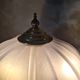 large bronze lamp 74x33 6kg 1850 to 1900 thick opaque glass shade, ele