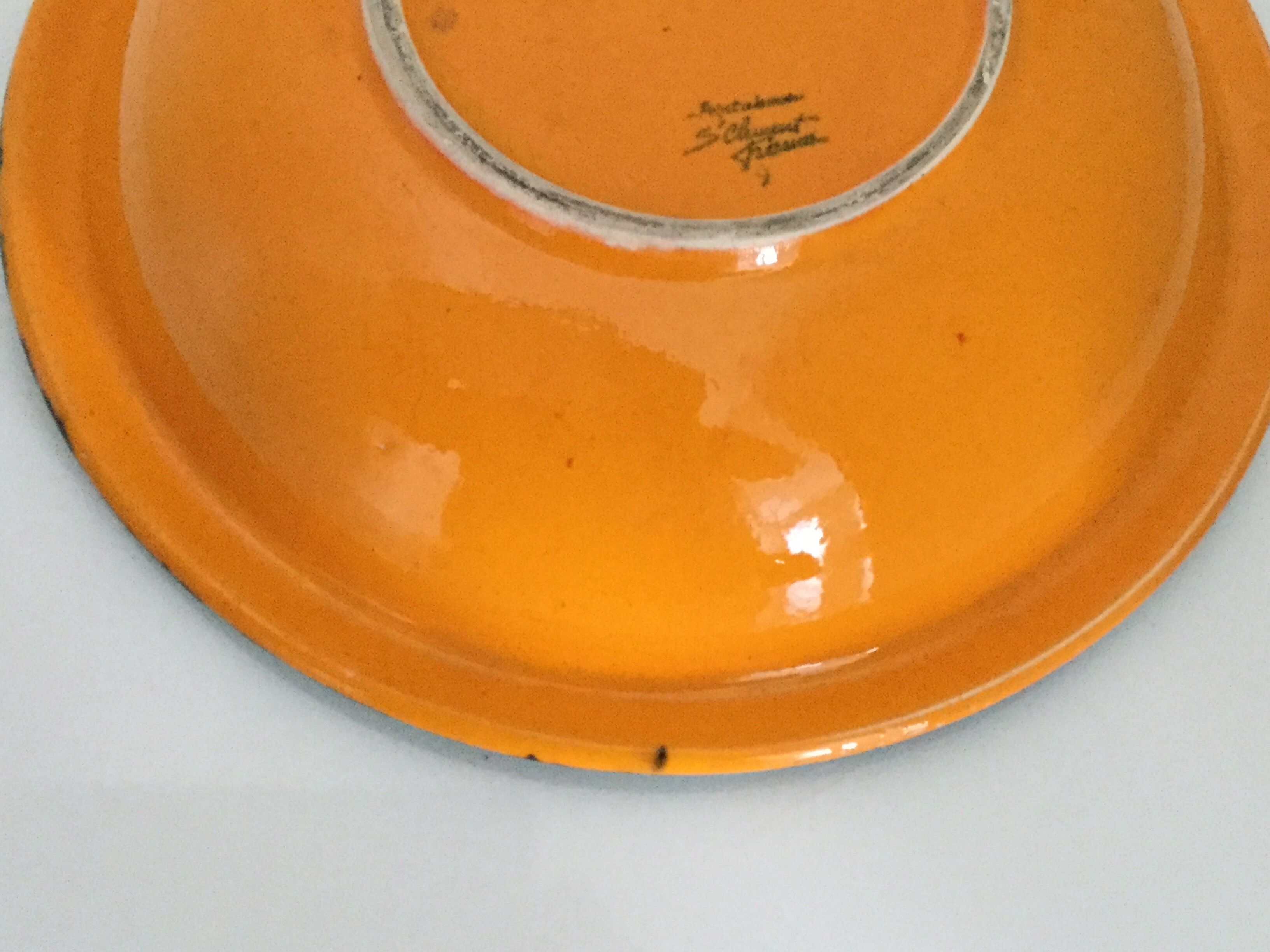 Saladier décor orange et vert Saint Clément