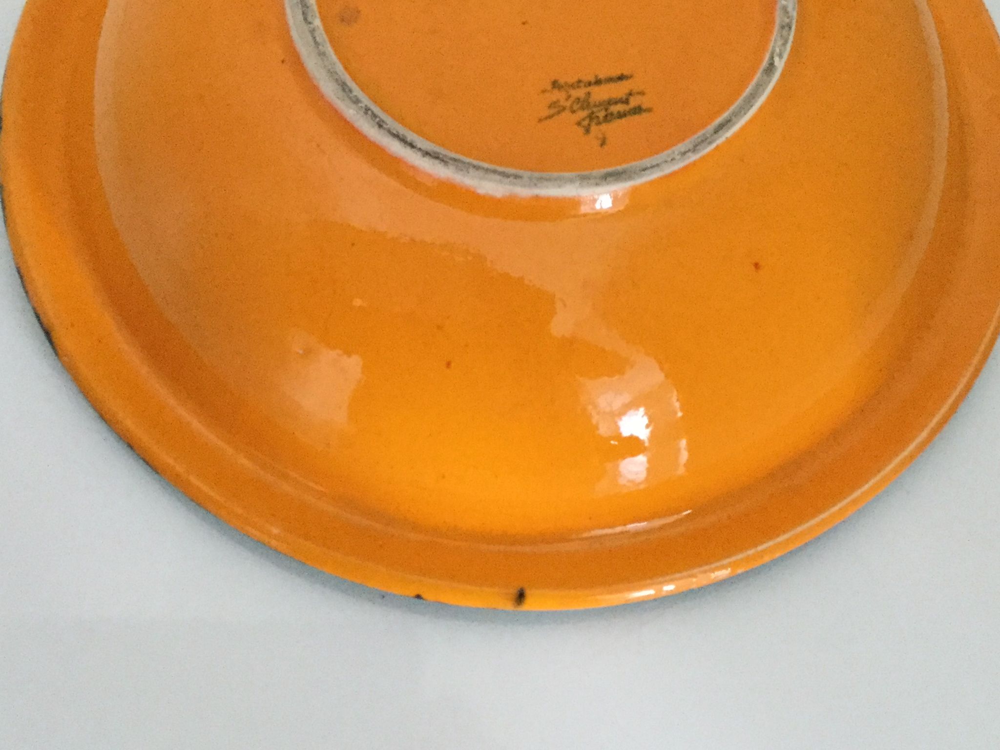 Dish dominant orange and green Saint Clement France