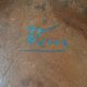 vintage signed glazed terracotta plate in ethnic style
