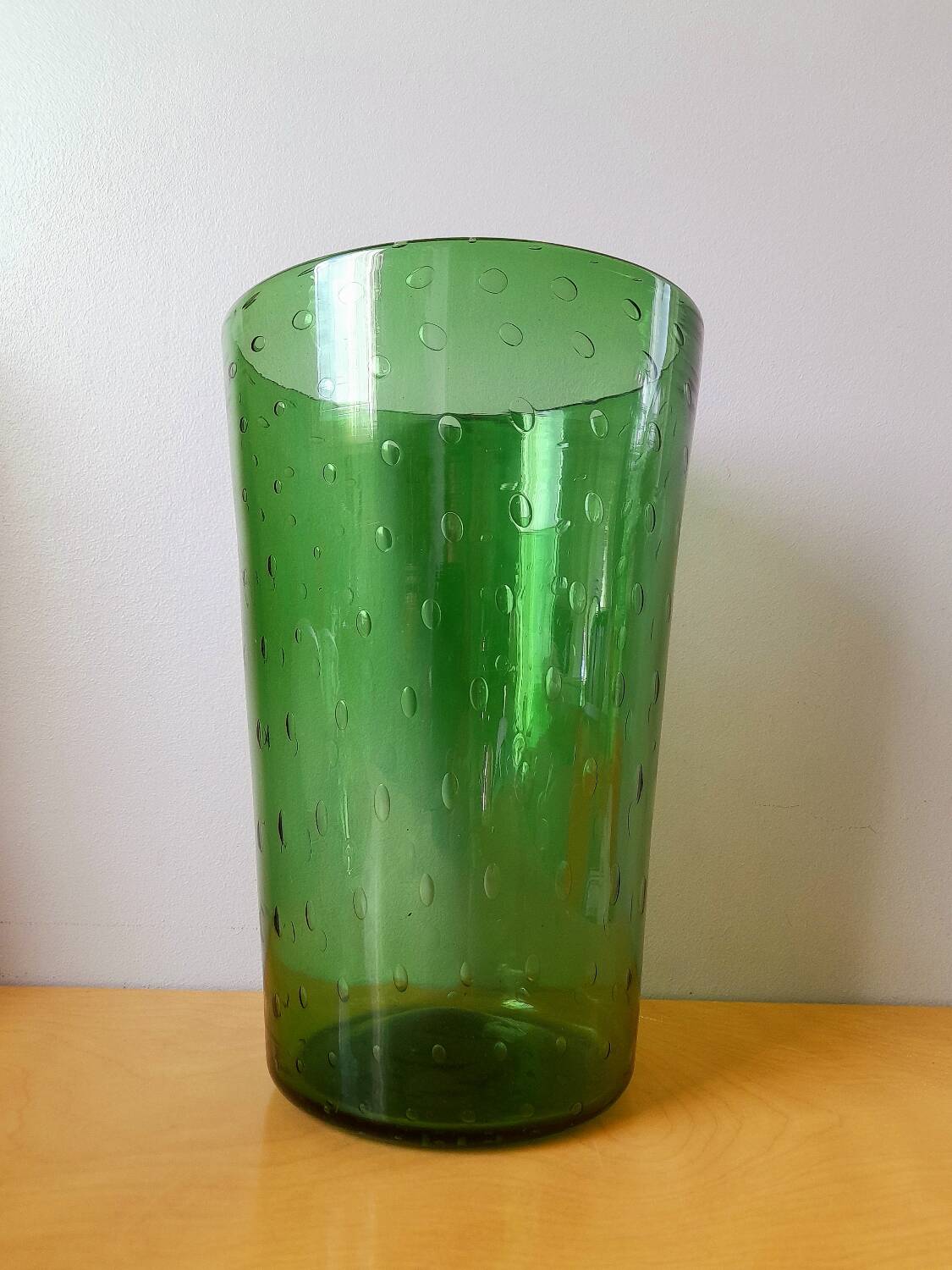 Vase en verre bullé Empoli ,1960.