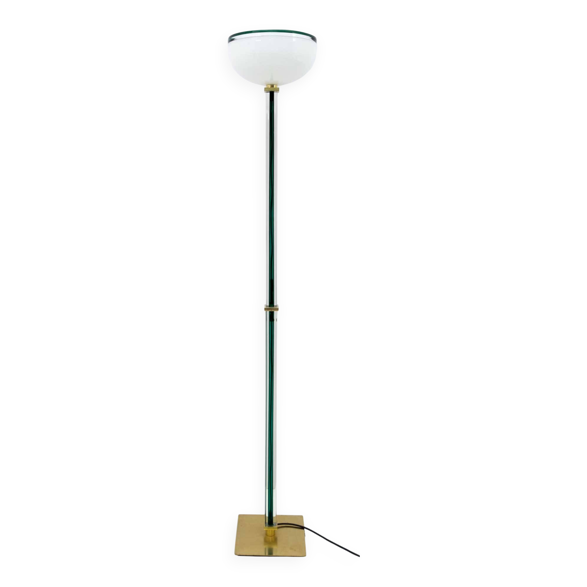 20st Century Venini Murano Glass "Tolboi" Floor Lamp in Green