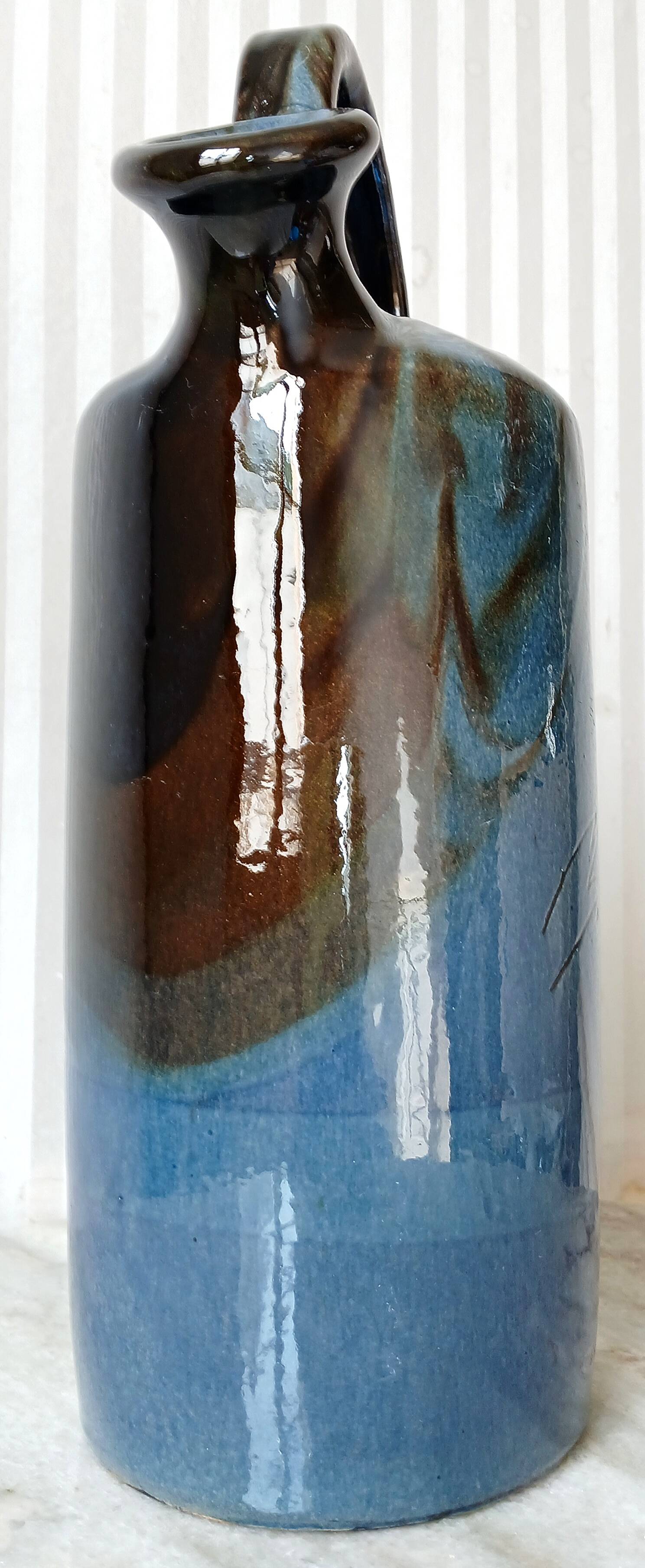 Puisaye stoneware shaped piece signed, XL pitcher