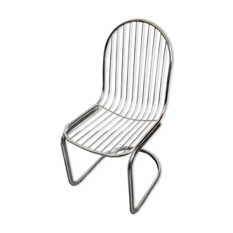 Chaise filaire design années 70 chromée