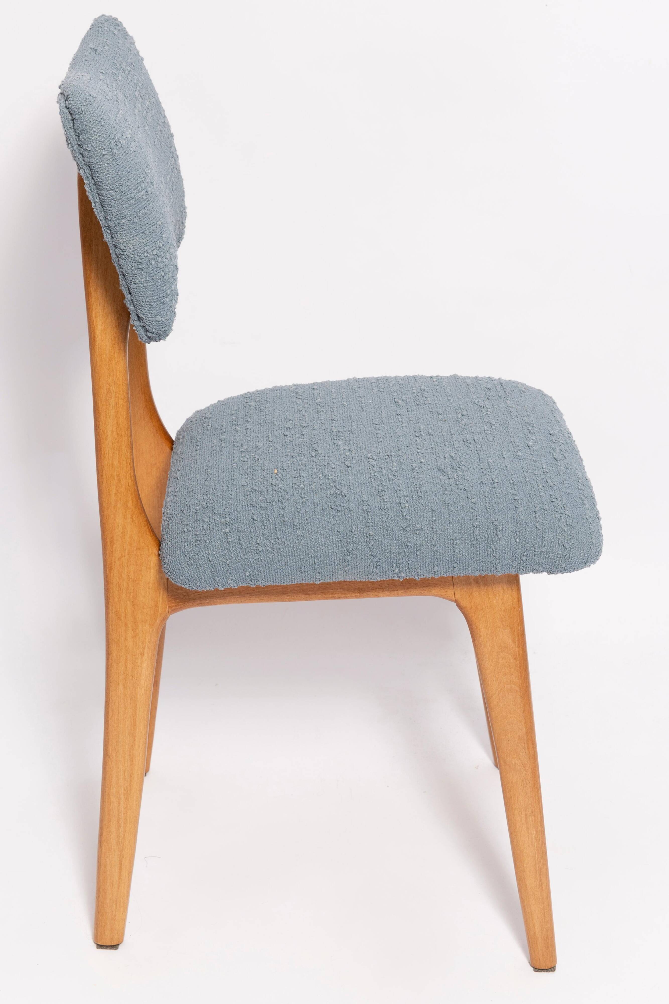 Mid-century butterfly dining chair, grey bouclé, Europe, 1960s