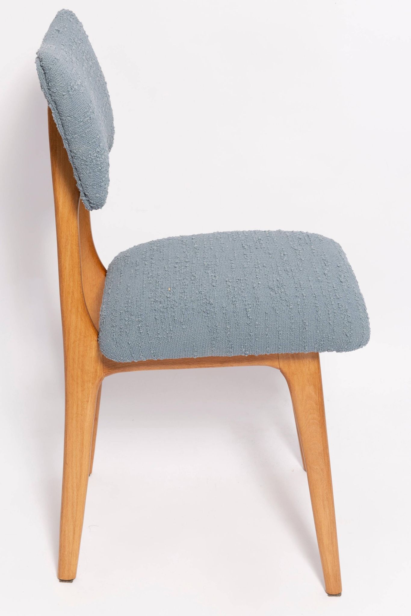 Mid-century butterfly dining chair, grey bouclé, Europe, 1960s