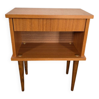 70s Scandi Icon: Architectural & Functional Nightstand