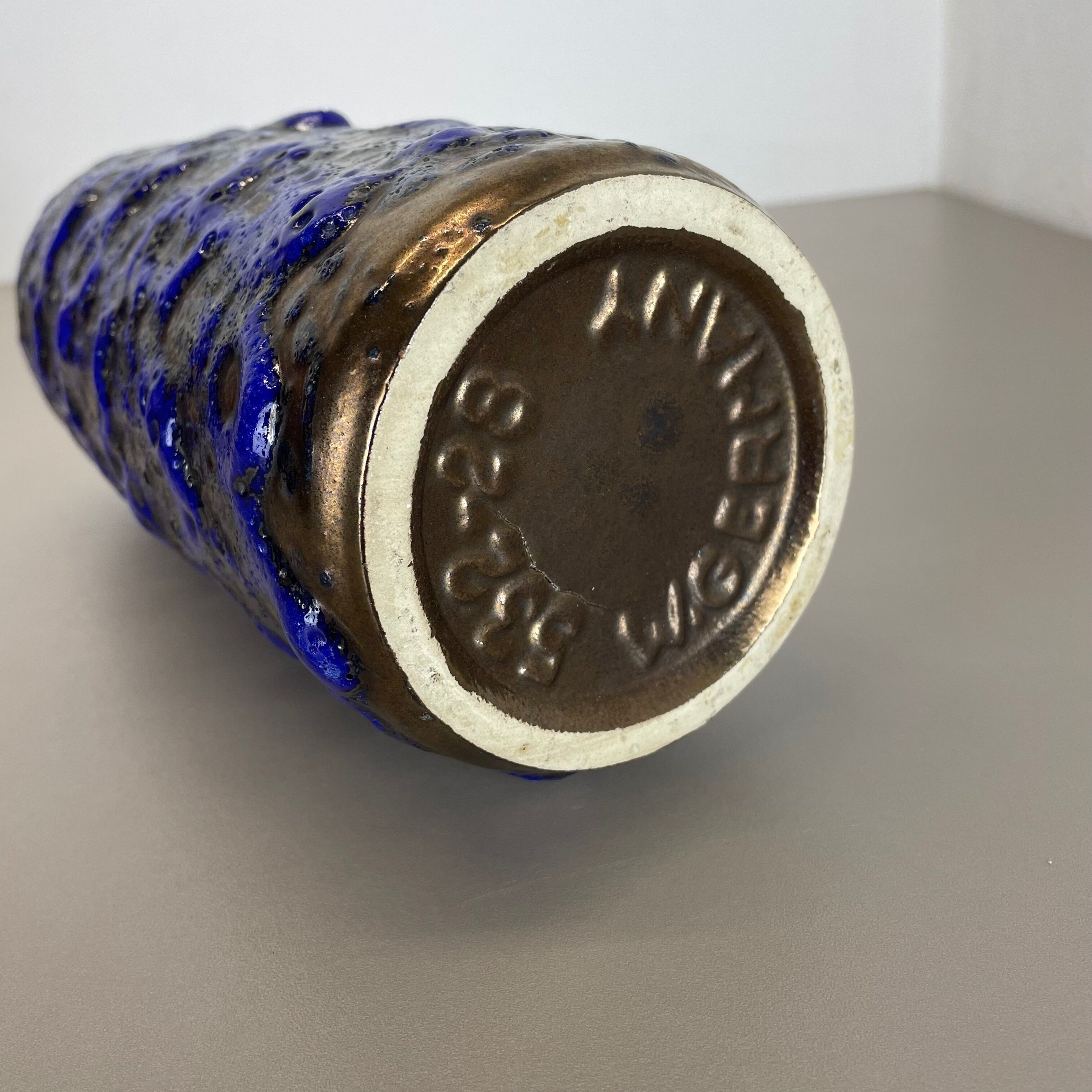 Rare Super Color Crusty Fat Lava Multi-Color Vase Scheurich, Germany WGP, 1970s