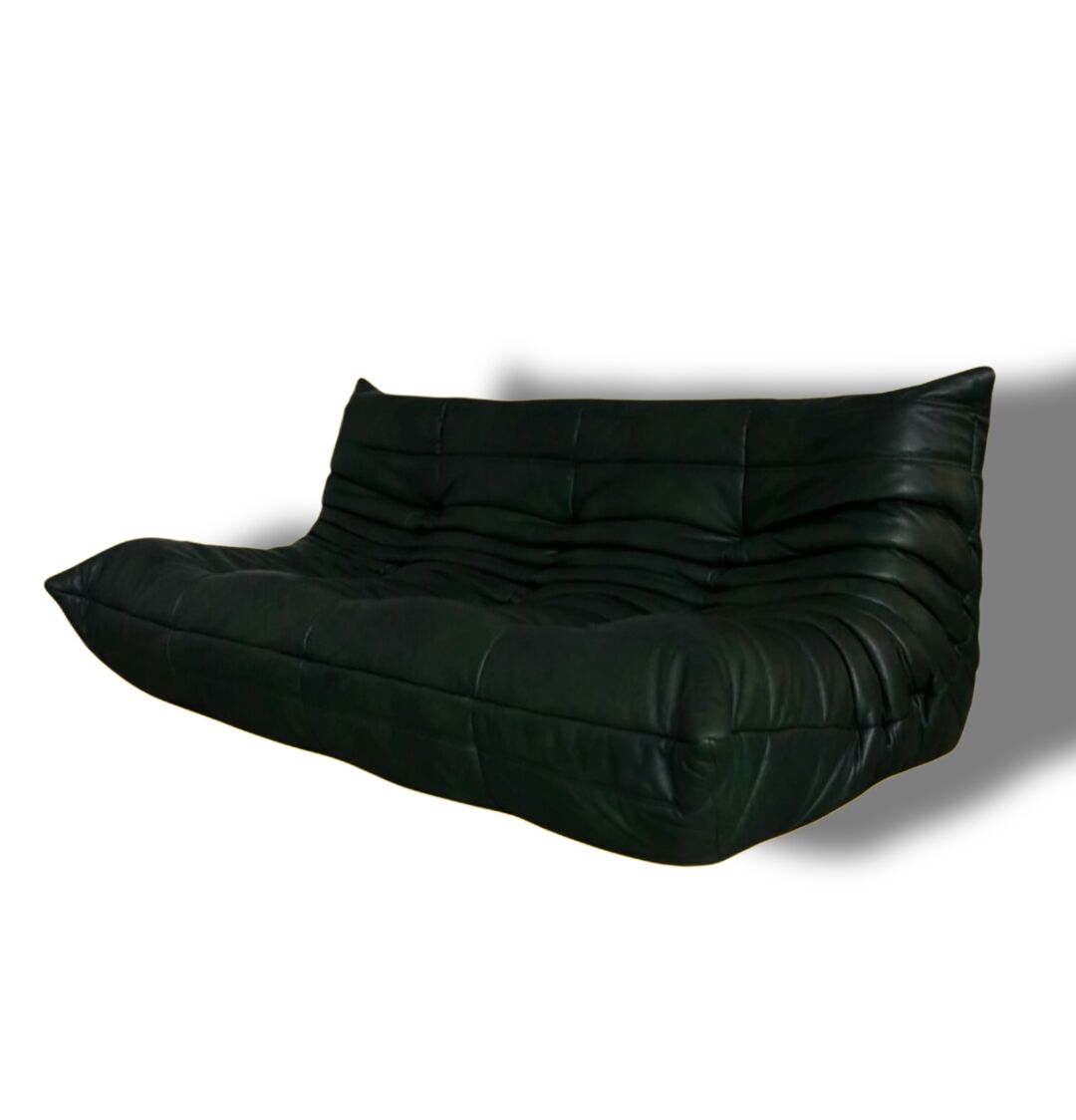 Three-seater leather sofa togo – Ligne Roset - circa 1990