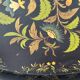 Oval tray, 19th century, hand-painted sheet metal, butterfly & bouquet, Napoleon III