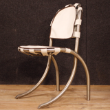 Set of 4 Italian Chairs in steel and fabric design Bazzani