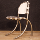 Set of 4 Italian Chairs in steel and fabric design Bazzani