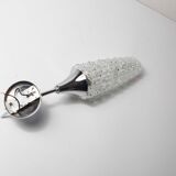 Torch wall lampof the 60s in silver and glass