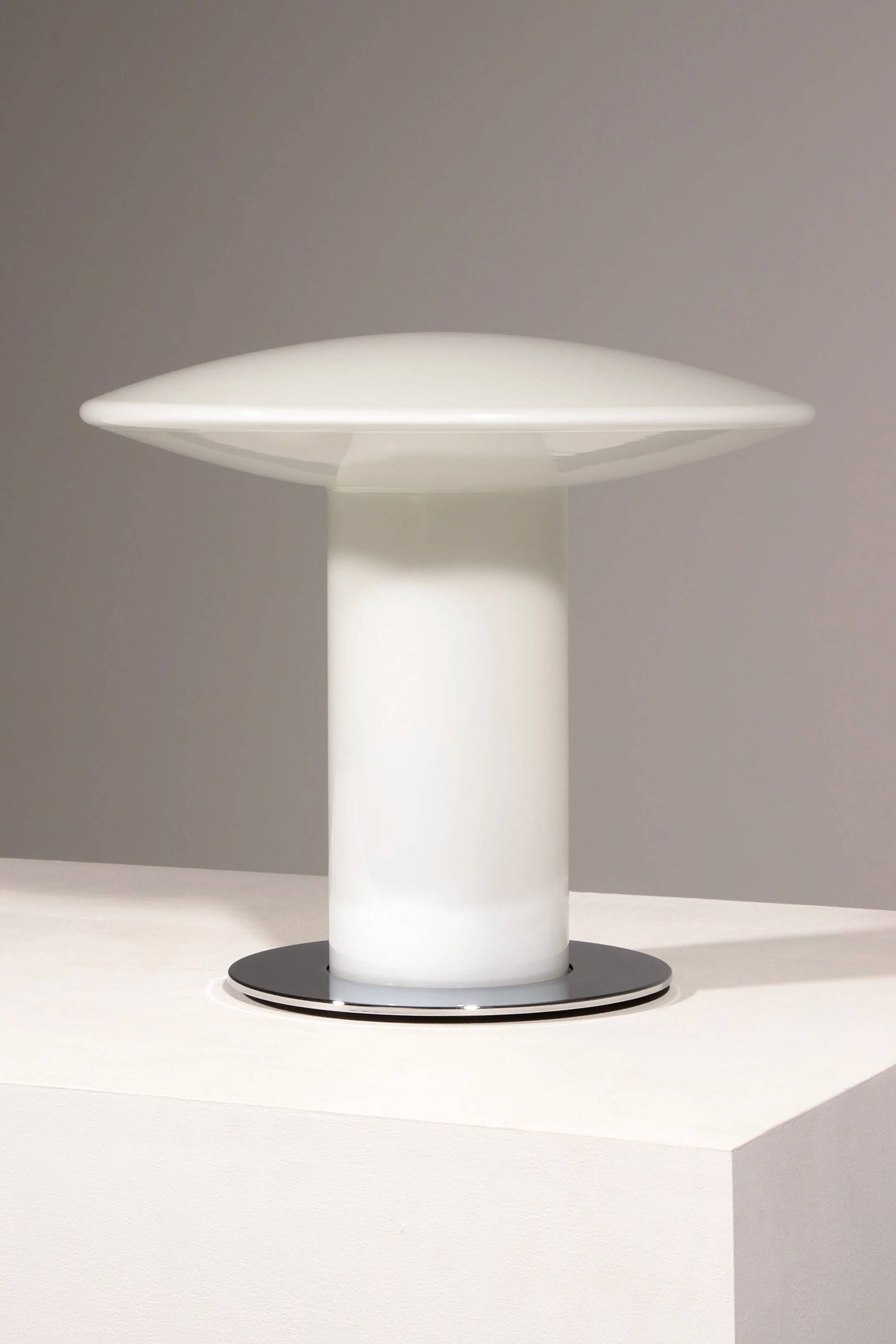 Glass mushroom table lamp attributed to Peill & Putzler, Germany, 1970s
