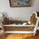 Old bed child wood painted canning NIII St. LXVI