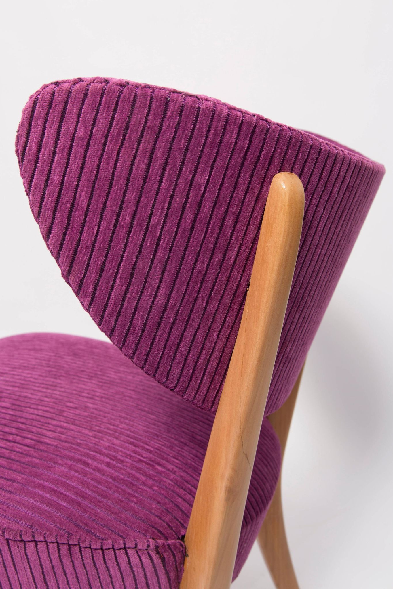 Mid-Century Purple Velvet Club Chair, Europe, 1960s